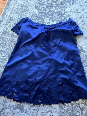 Royal Blue Silk Top